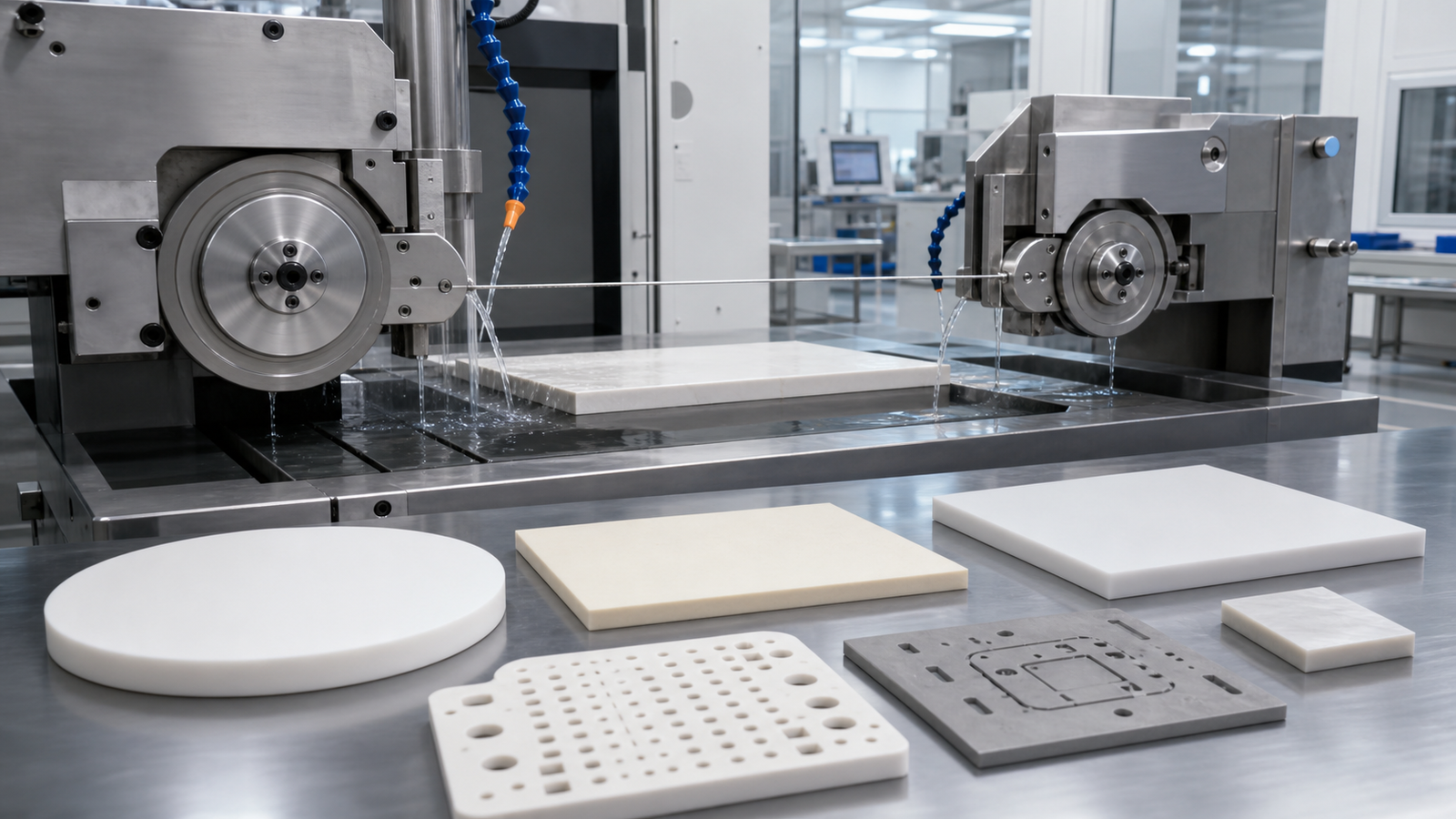Diamond wire saw cutting advanced ceramic substrates for semiconductor packaging and power electronics
